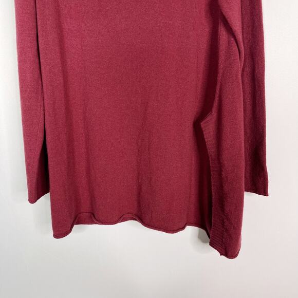 Reset Womens Wool Cashmere Removable Cowl Neck Tunic Sweater Mauve Pink Red - Picture 6 of 11